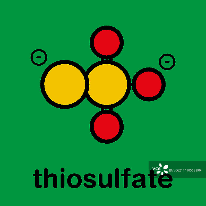 硫代硫酸根阴离子化学结构示意图图片素材
