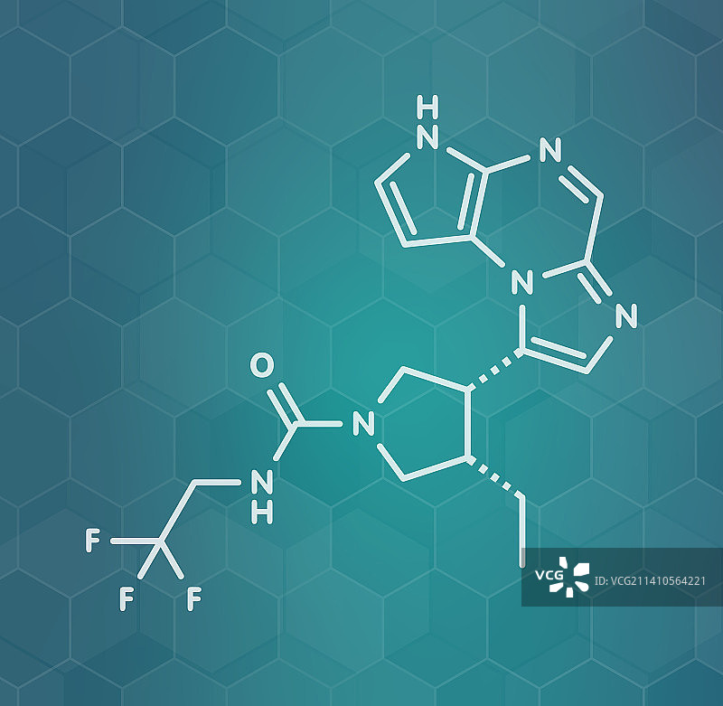 乌帕替尼药物分子结构示意图图片素材