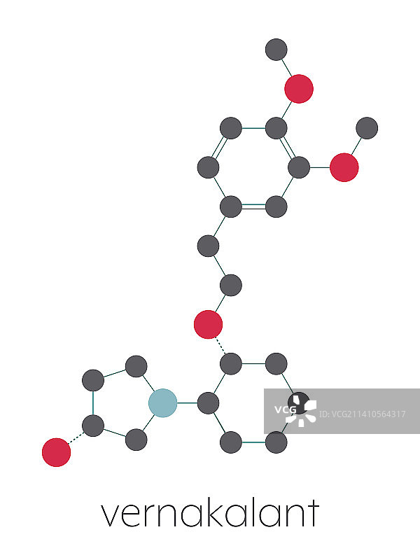 维纳卡兰特心房颤动药物分子，图示图片素材