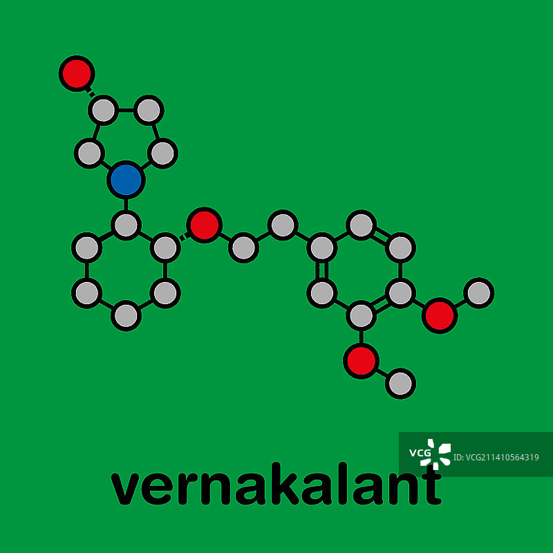 维纳卡兰特心房颤动药物分子，图示图片素材
