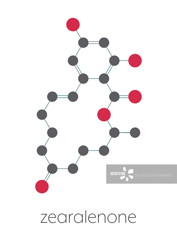 玉米赤霉烯酮真菌毒素分子，插图图片素材