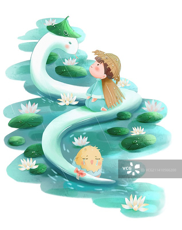 与蛇同游 嘟嘟妹系列图片素材