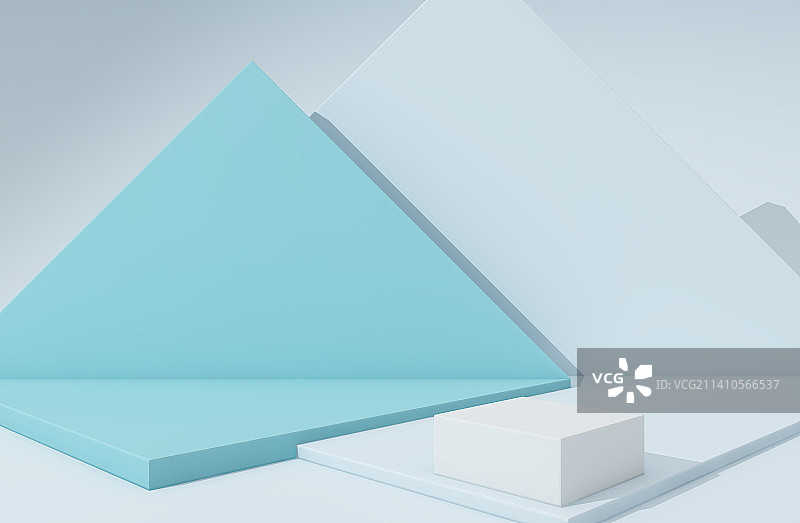 3D彩色抽象几何展示台图片素材