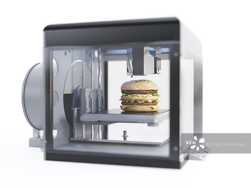 3D打印机打印汉堡插图图片素材