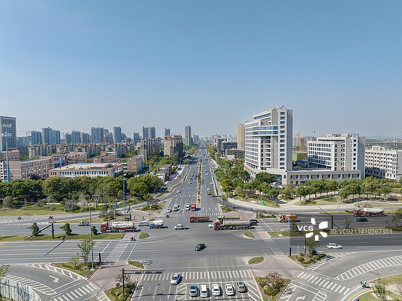 航拍浙江金华婺城新区全景图片素材