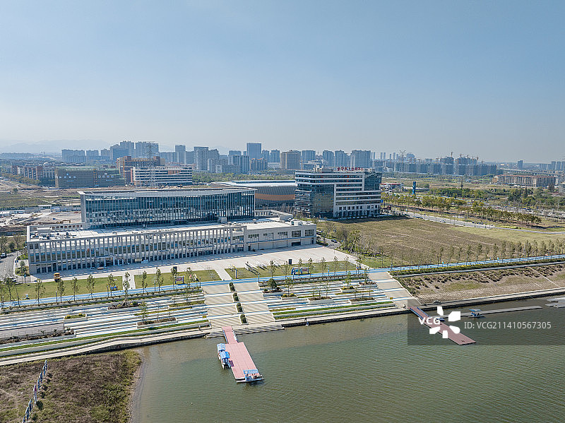 航拍浙江金华婺城新区金华水上运动中心图片素材