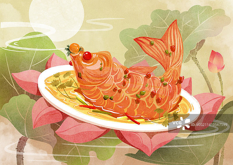 莲年有鱼  连年有余图片素材