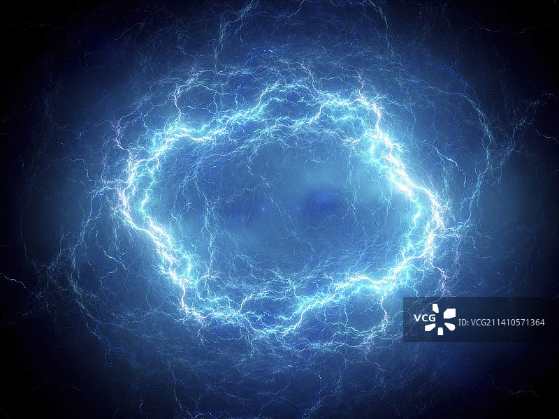 太空等离子闪电抽象插图图片素材