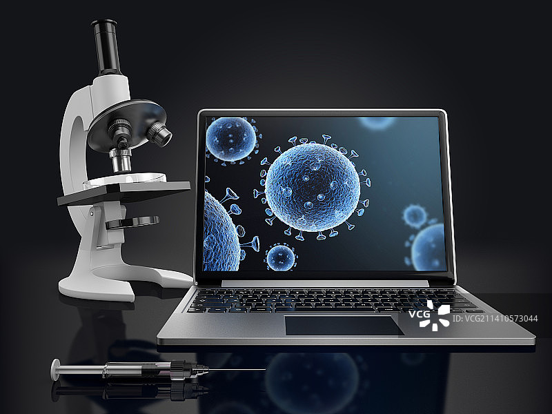 新冠病毒研究概念插画图片素材
