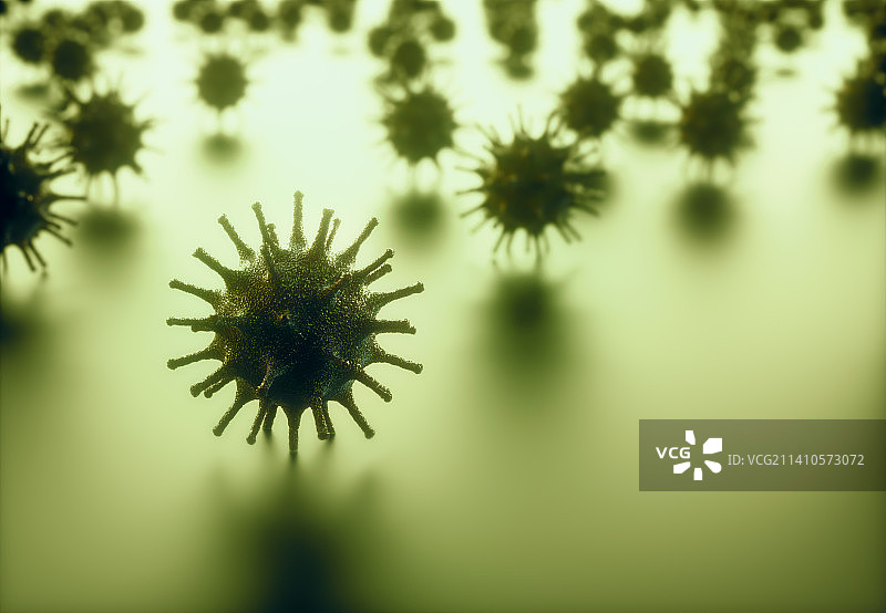 冠状病毒颗粒，插图图片素材