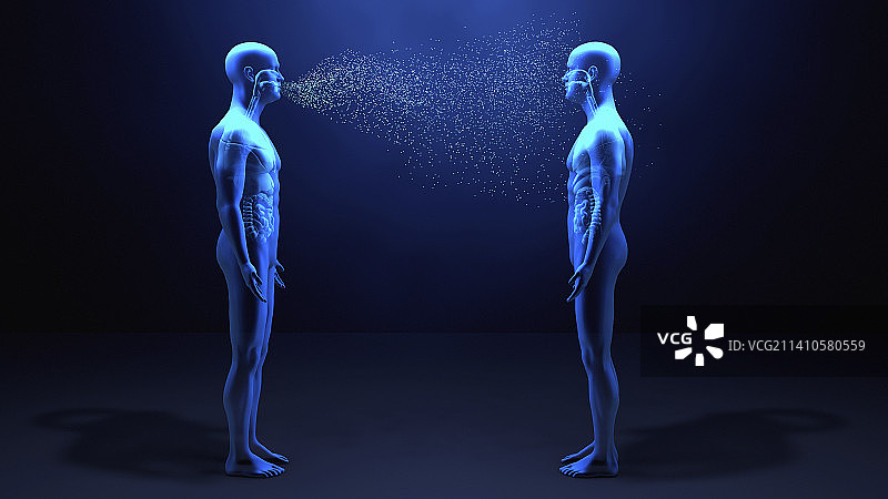 病原体的飞沫传播插图图片素材