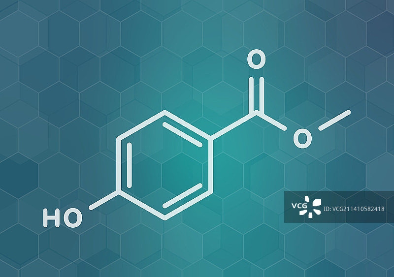 对羟基苯甲酸甲酯防腐剂分子结构图图片素材