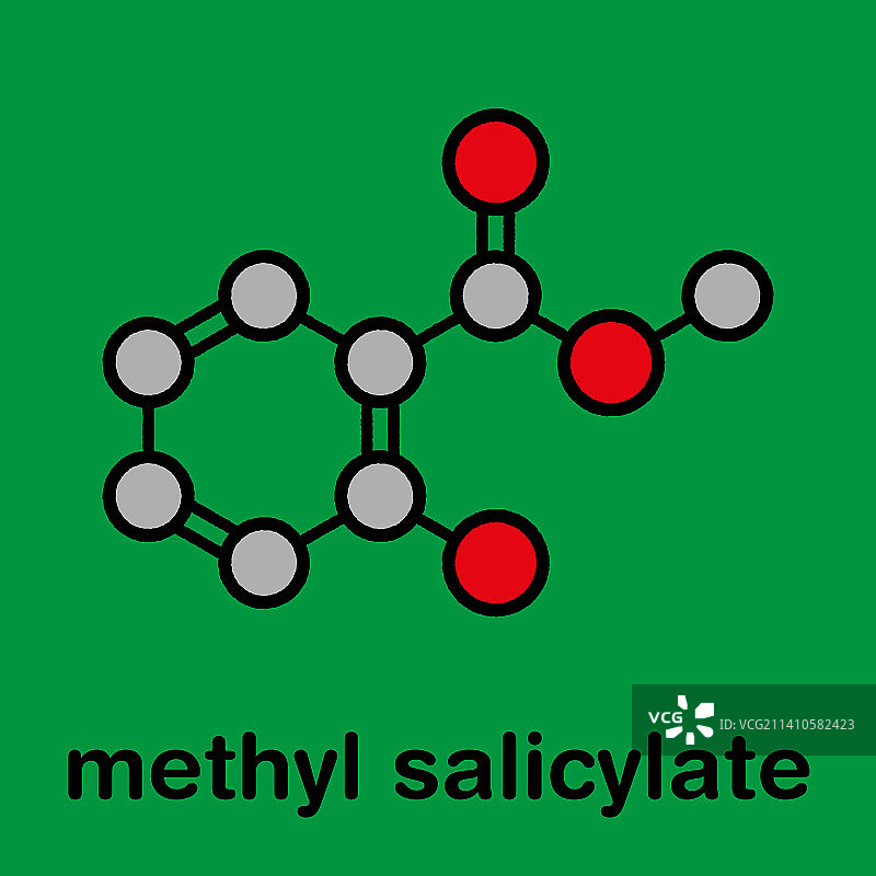 水杨酸甲酯分子图示图片素材