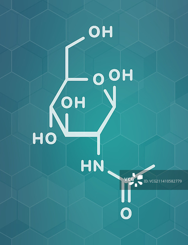 N-乙酰葡糖胺食品补充剂分子结构图图片素材