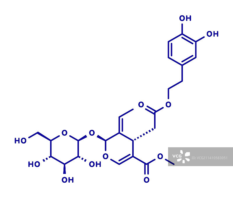 橄榄苦苷橄榄成分分子结构图图片素材