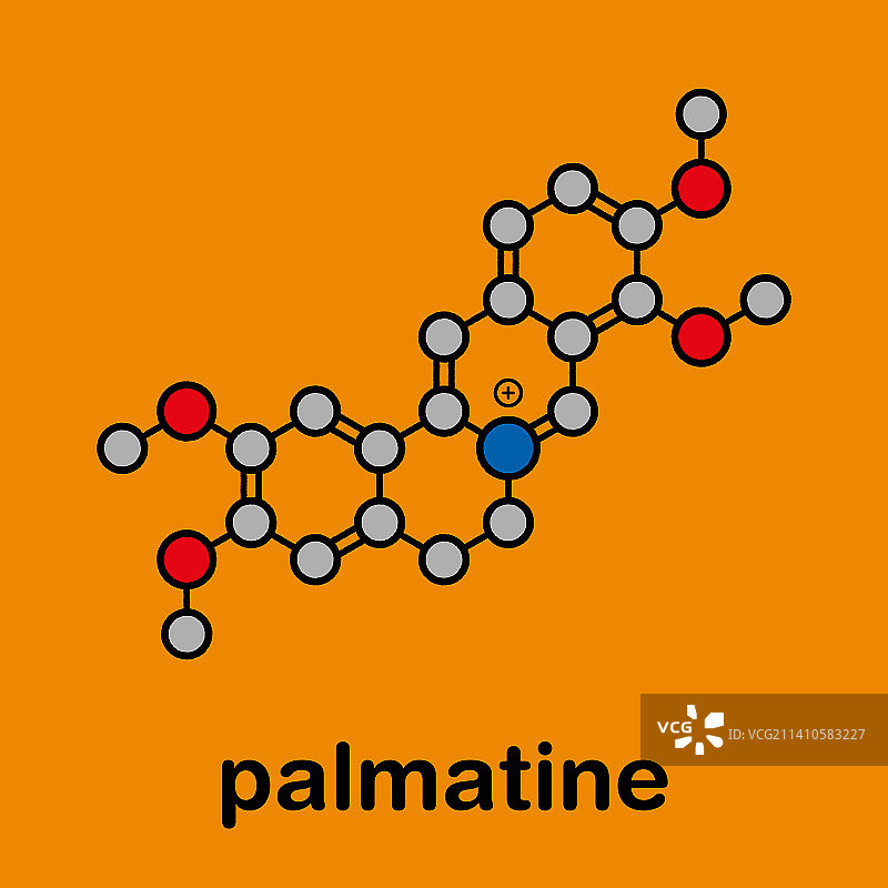 掌叶防己碱草药生物碱分子结构图图片素材