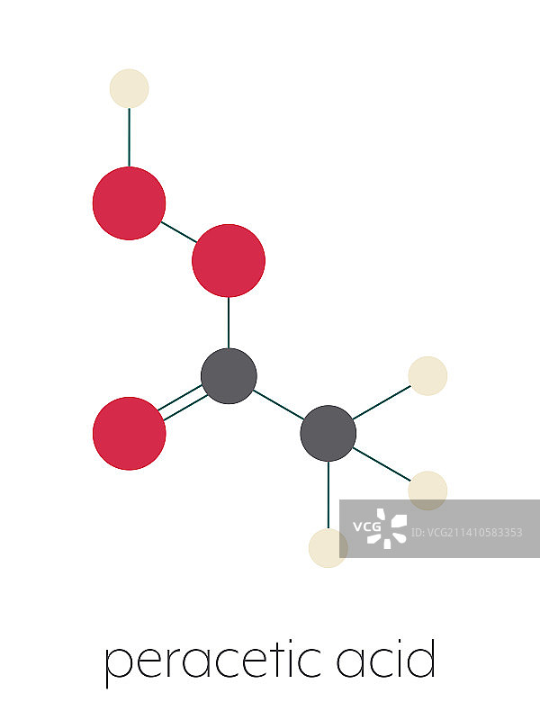 过氧乙酸消毒剂分子结构示意图图片素材
