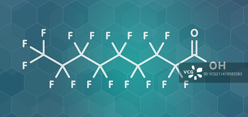 全氟壬酸表面活性剂分子结构图图片素材