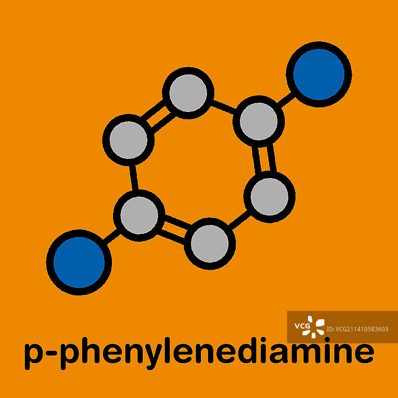 对苯二胺染发剂分子结构图图片素材