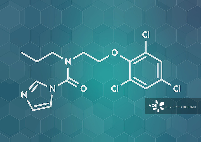 咪鲜胺杀菌剂分子结构示意图图片素材