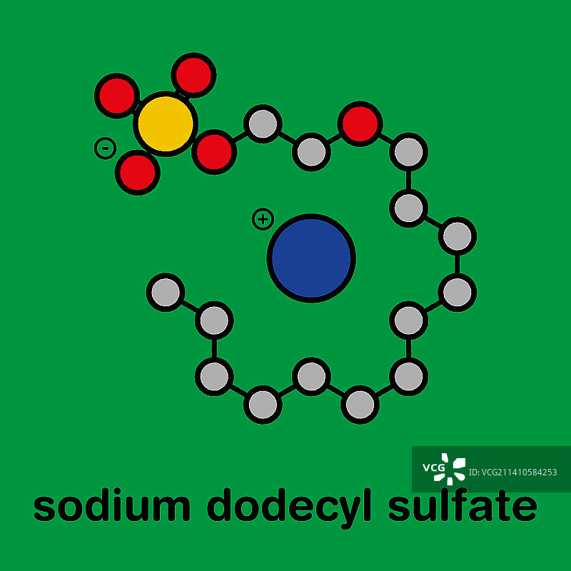 十二烷基硫酸钠分子结构示意图图片素材