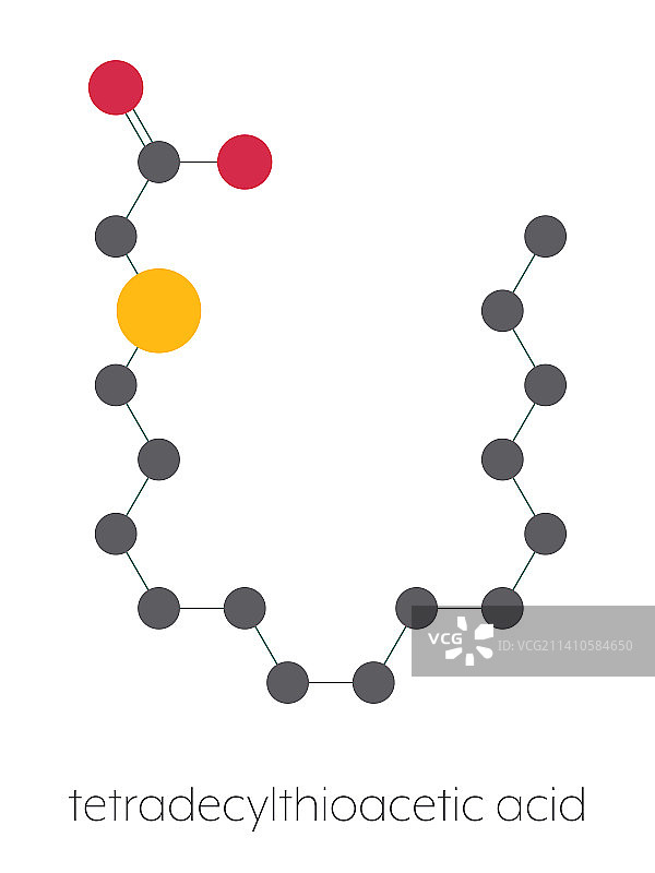 十四烷基硫代乙酸合成脂肪酸分子图片素材