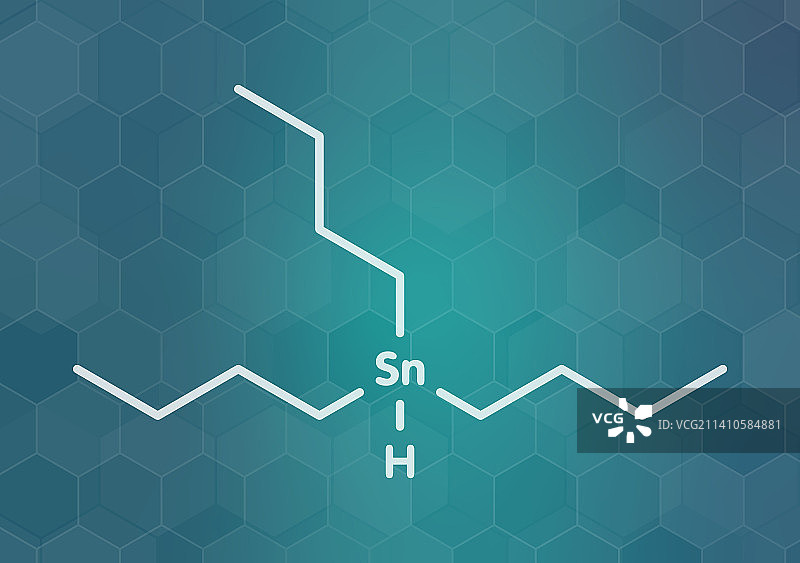 三丁基锡烷分子结构示意图图片素材