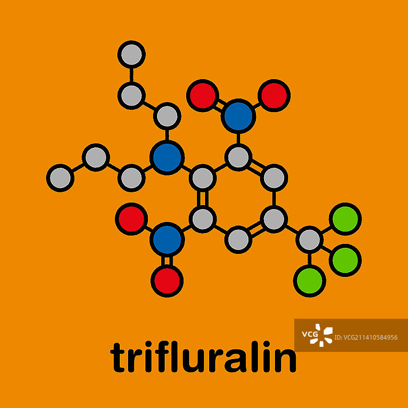 氟乐灵除草剂分子结构示意图图片素材