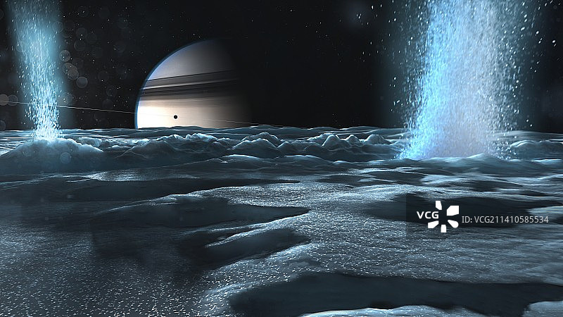 土卫二上的水柱艺术作品图片素材