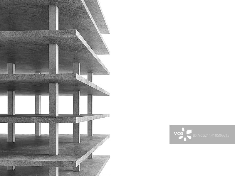 混凝土框架建筑插图图片素材