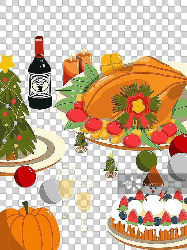 圣诞烤鸡图片素材