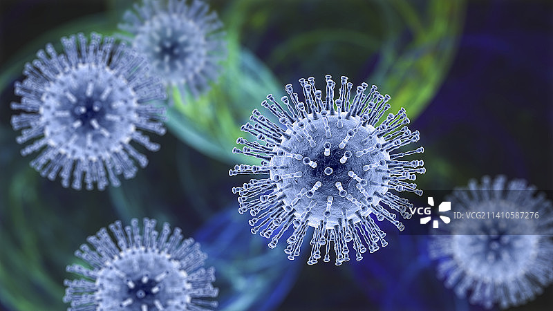 冠状病毒颗粒，插图图片素材
