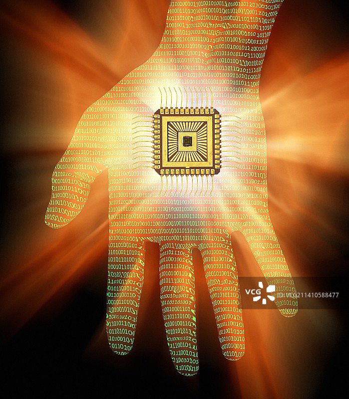 仿生芯片概念插画图片素材