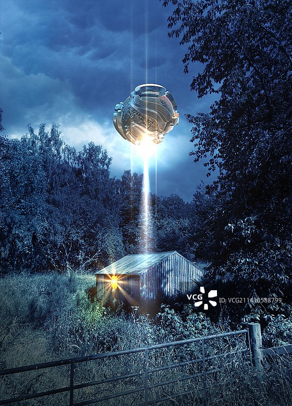 外星人绑架，插画图片素材