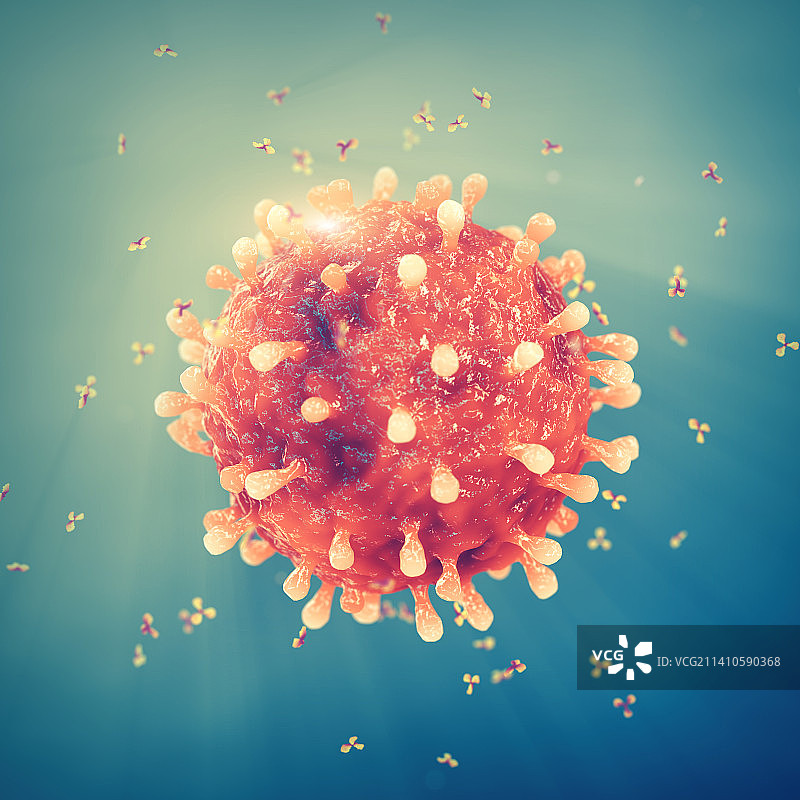 冠状病毒颗粒插图图片素材