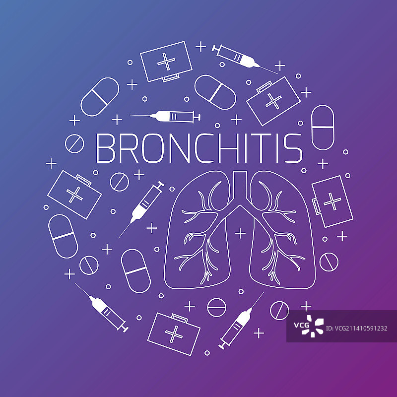 支气管炎概念图图片素材