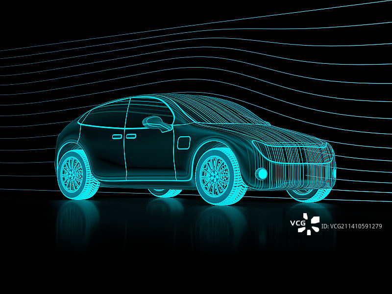 汽车数字模型插画图片素材