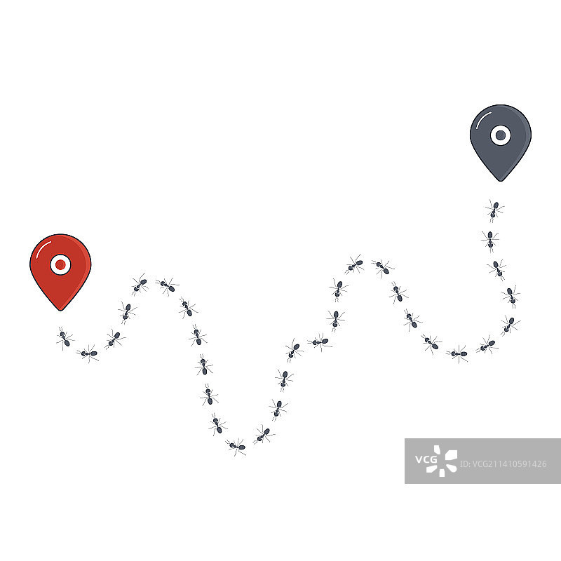 行走的蚂蚁概念插画图片素材