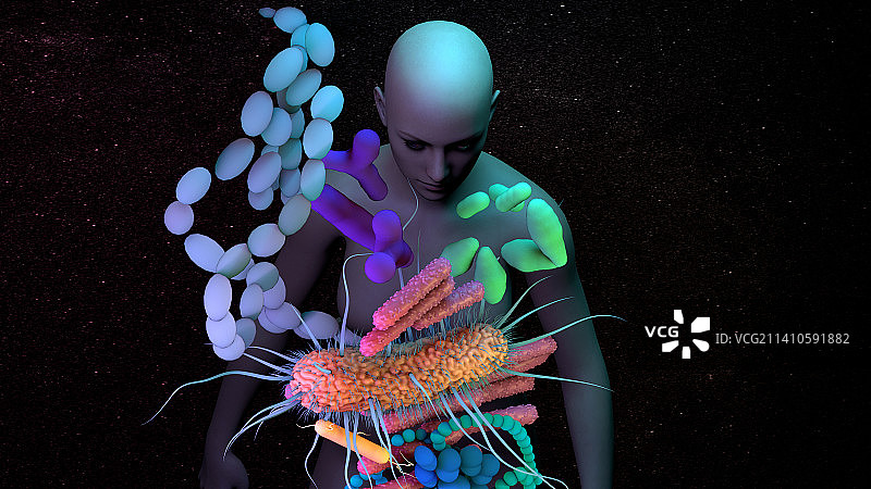 人类微生物群概念图图片素材