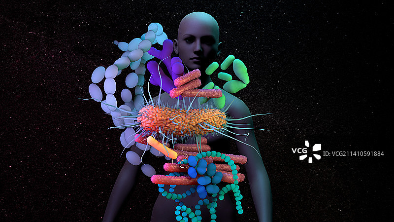 人类微生物群概念图图片素材