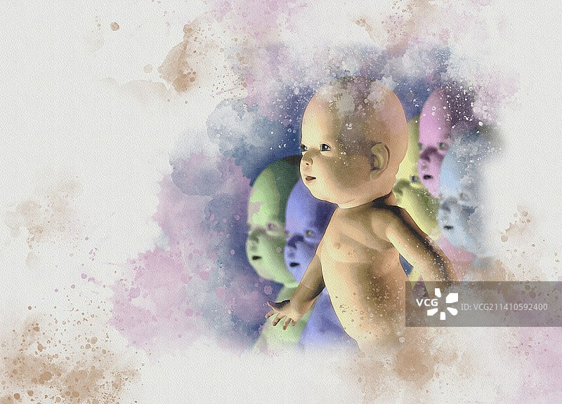 “定制”婴儿插画图片素材