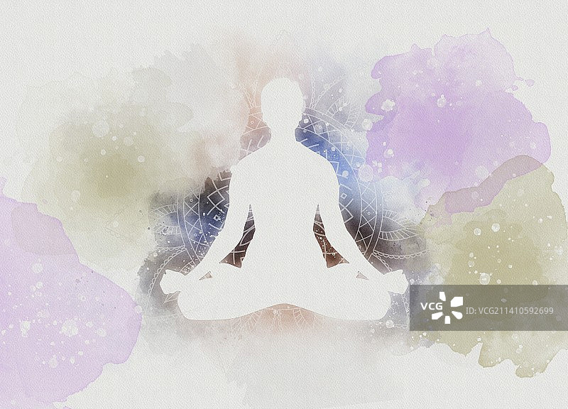 冥想插画图片素材