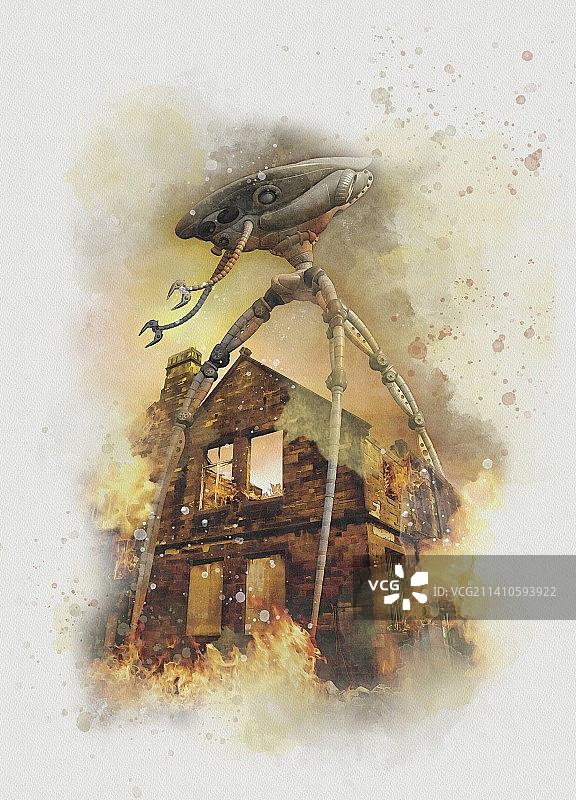 外星人入侵插画图片素材