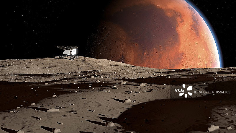 火卫一上的MMX探测器艺术作品图片素材