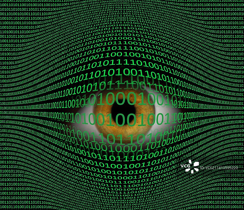 眼睛与二进制代码合成图像图片素材