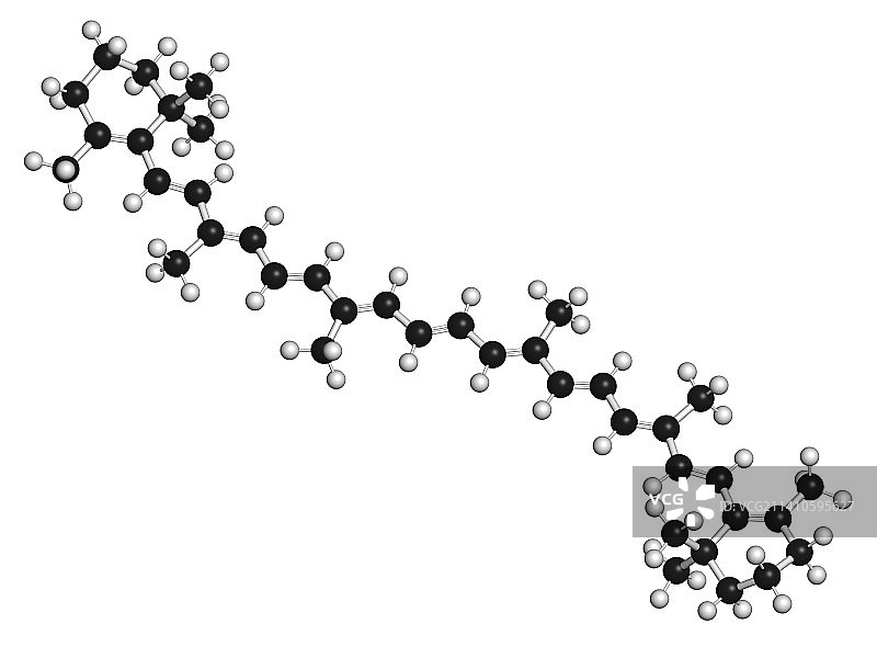 β-胡萝卜素色素分子插画图片素材