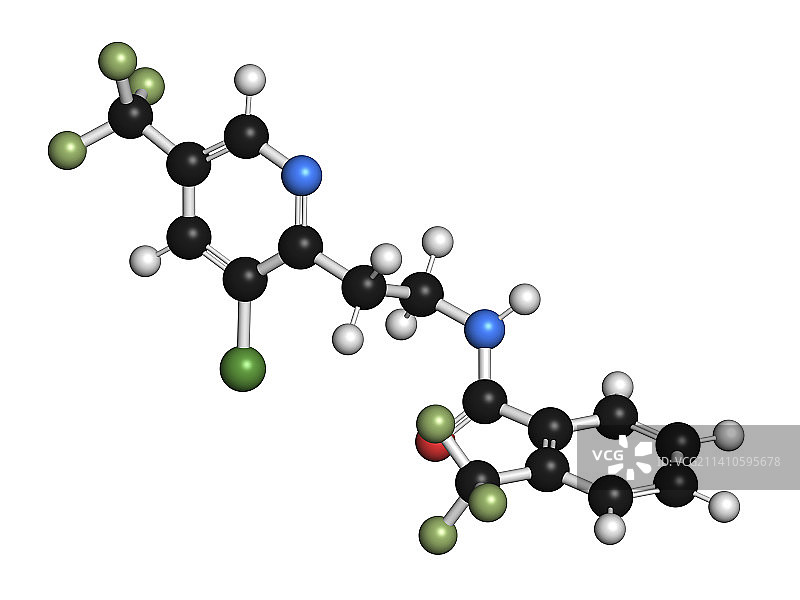 氟吡菌酰胺杀菌剂分子结构示意图图片素材