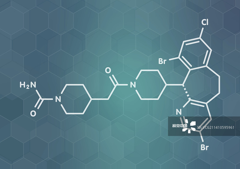 Lonafarnib药物分子结构示意图图片素材