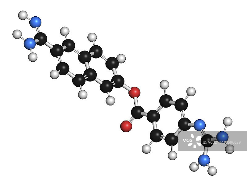 萘莫司他药物分子结构图图片素材