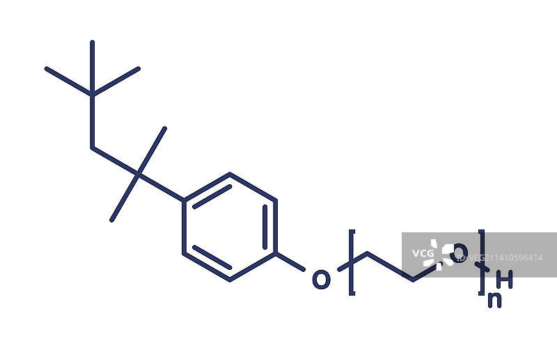 Triton x-100去污剂分子结构图图片素材
